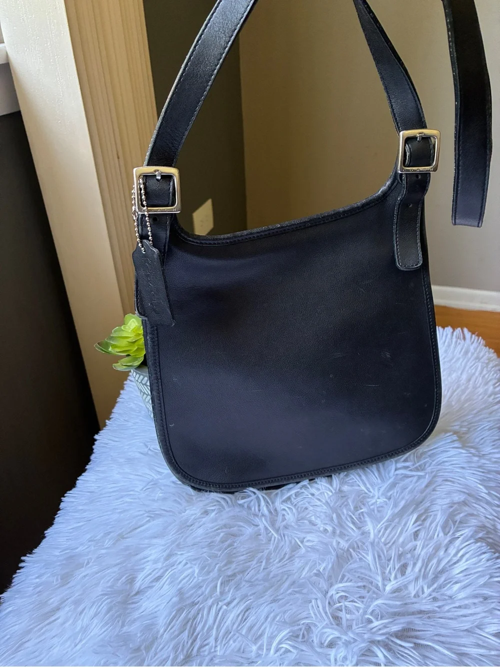Coach 9135 Vintage Hippie Flap Slim Crossbody Shoulder Bag Black Leather 🖤 - Picture 1 of 16